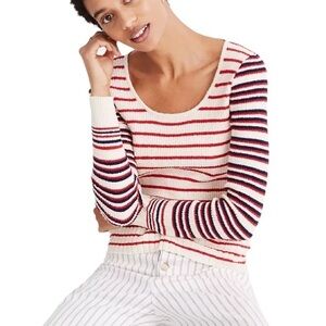 Madewell Stillman Pullover Sweater Stripe Mix